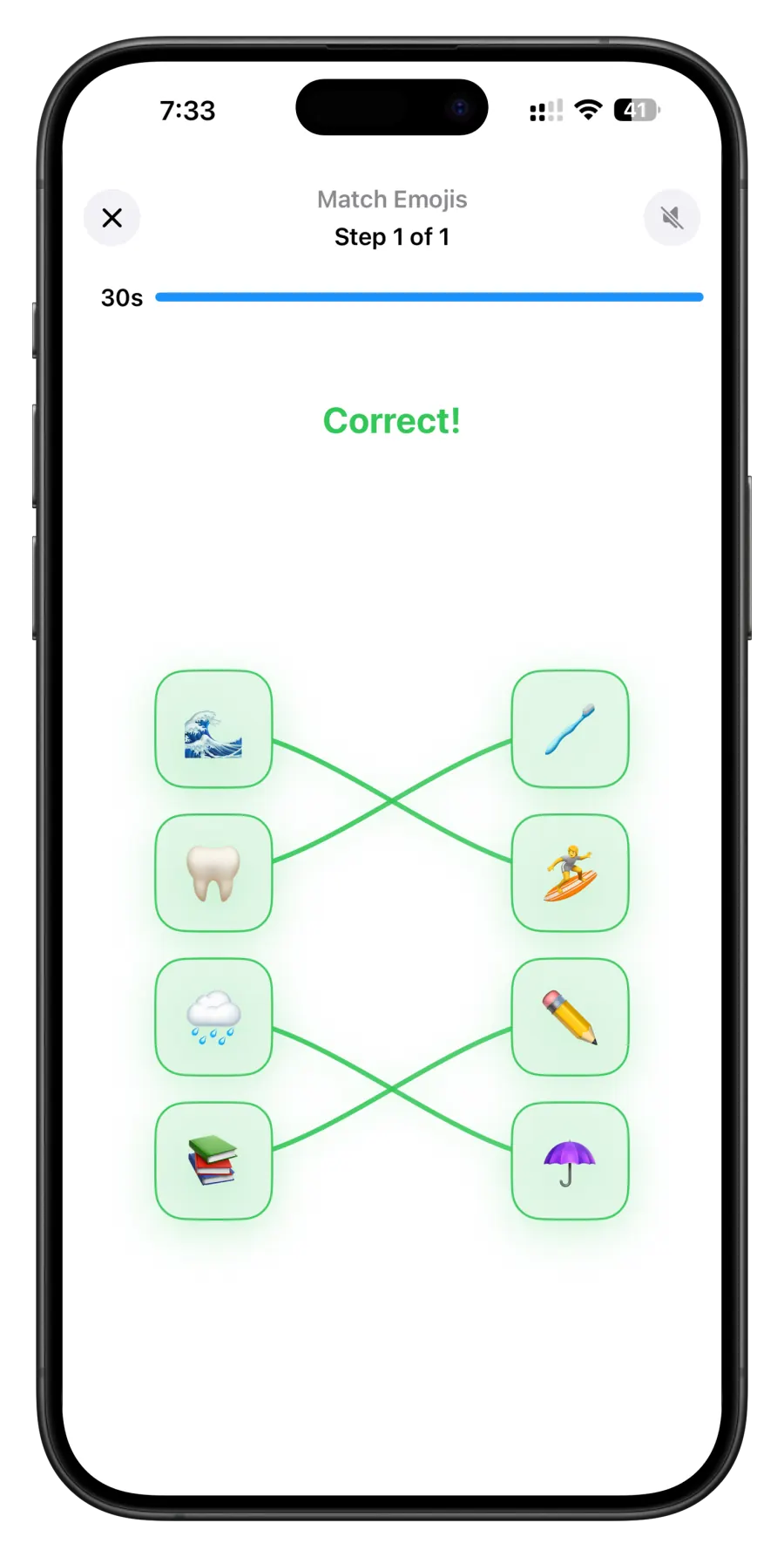 A ProAlarm Match Emojis mission holding the alarm until it is solved